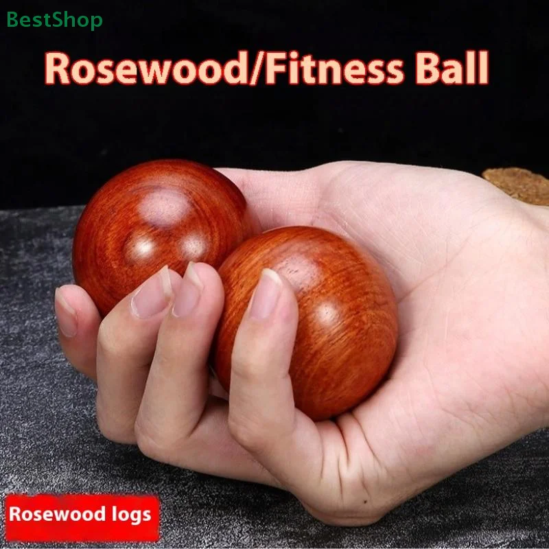 ★ ★ ★ 2 palline per massaggio in palissandro, palla per esercizi, palla per riabilitazione, giocattoli artigianali intagliati in stile cinese