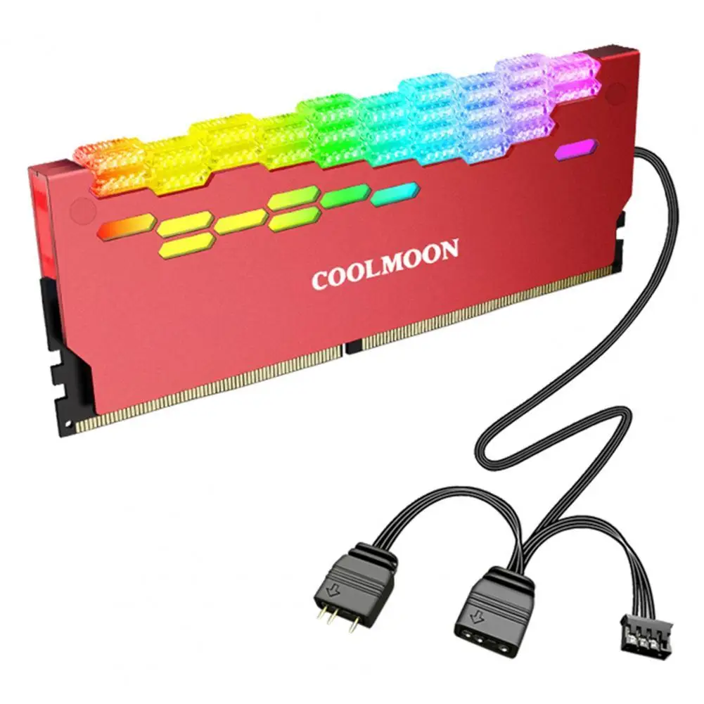 

Coolmoon Ra-2 Ram Cooler High Efficiency 5v Argb Memory Module Heat Sink Light Effect Desktop Computer Memory Cooler Accessories