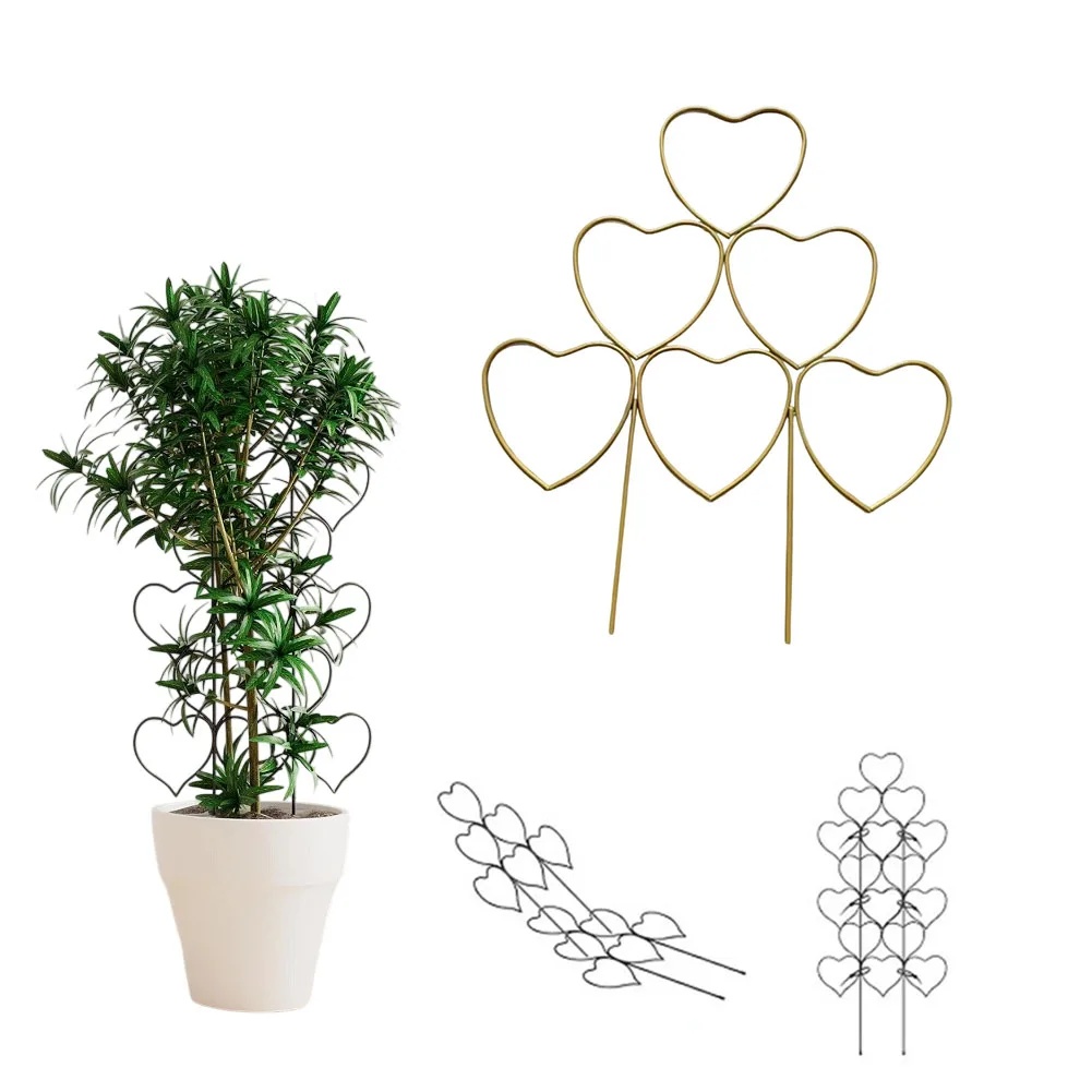 Metal Stackable Trellis for Climbing Plants For Indoor Outdoor Iron Construction Weather Resistant Black Gold Green Set