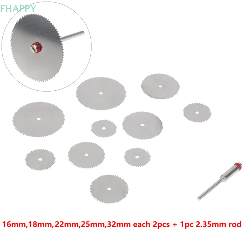 11pcs/Set Mini HSS Circular Saw Blade Metal Disc Wheel Blades Diamond Saw Blade Electric Grinding Cutting Disc Rotary Tool