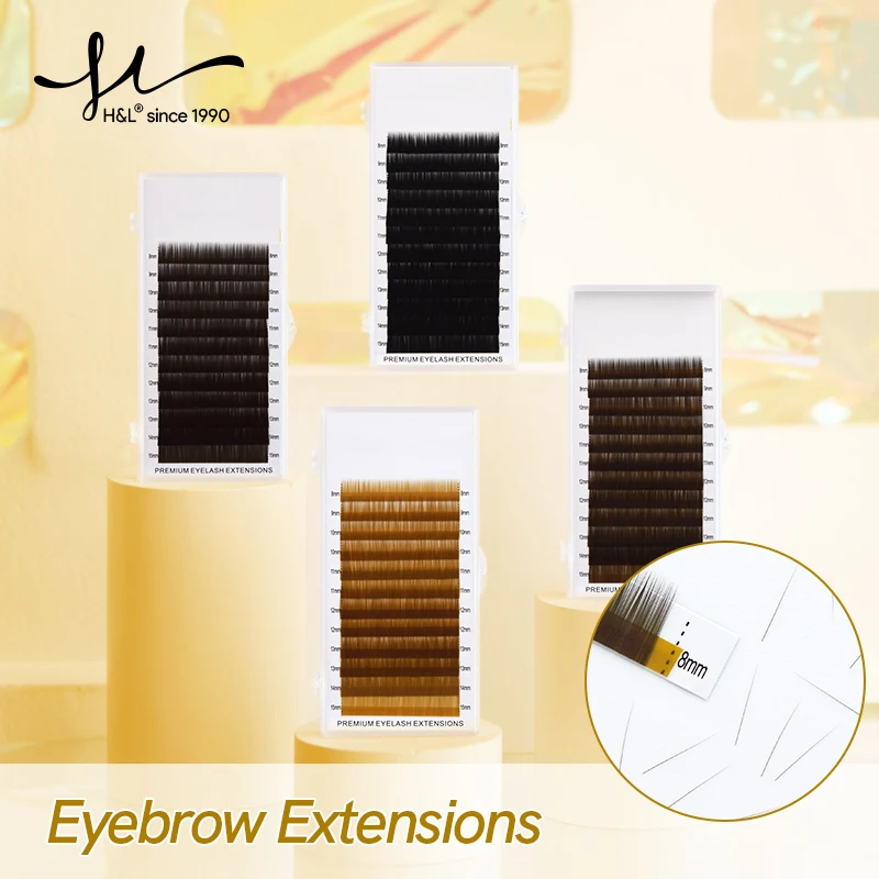 H&L SINCE 1990 High-quality Eyebrow Extension False Eyebrows, 4-color with 12 Rows per set and no Eyelash Curling.