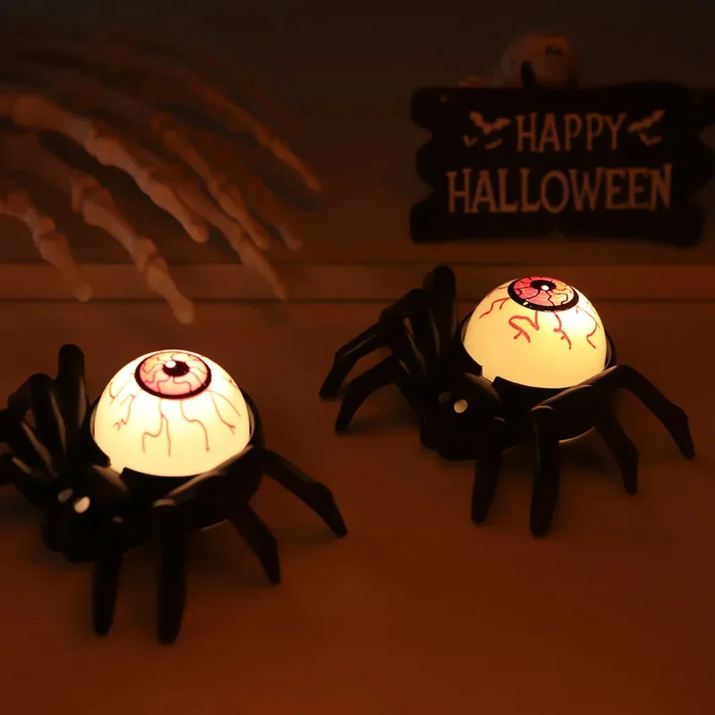 Halloween Explosive Eye Spider Lamp Horror Props Luminous Lights Home Bar Halloween Party Decor Supplies Toys For Kids Gifts