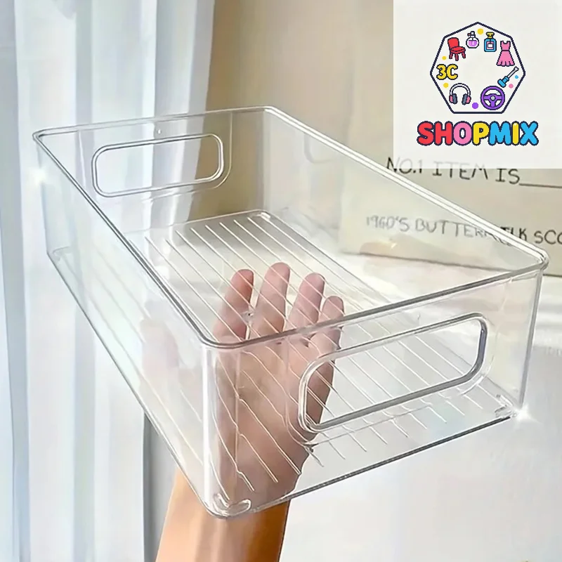 Acrylic Storage Box Desktop Cosmetics Transparent Plastic Box Dormitory Household Facial Mask Skin Box Refrigerator Storage Box