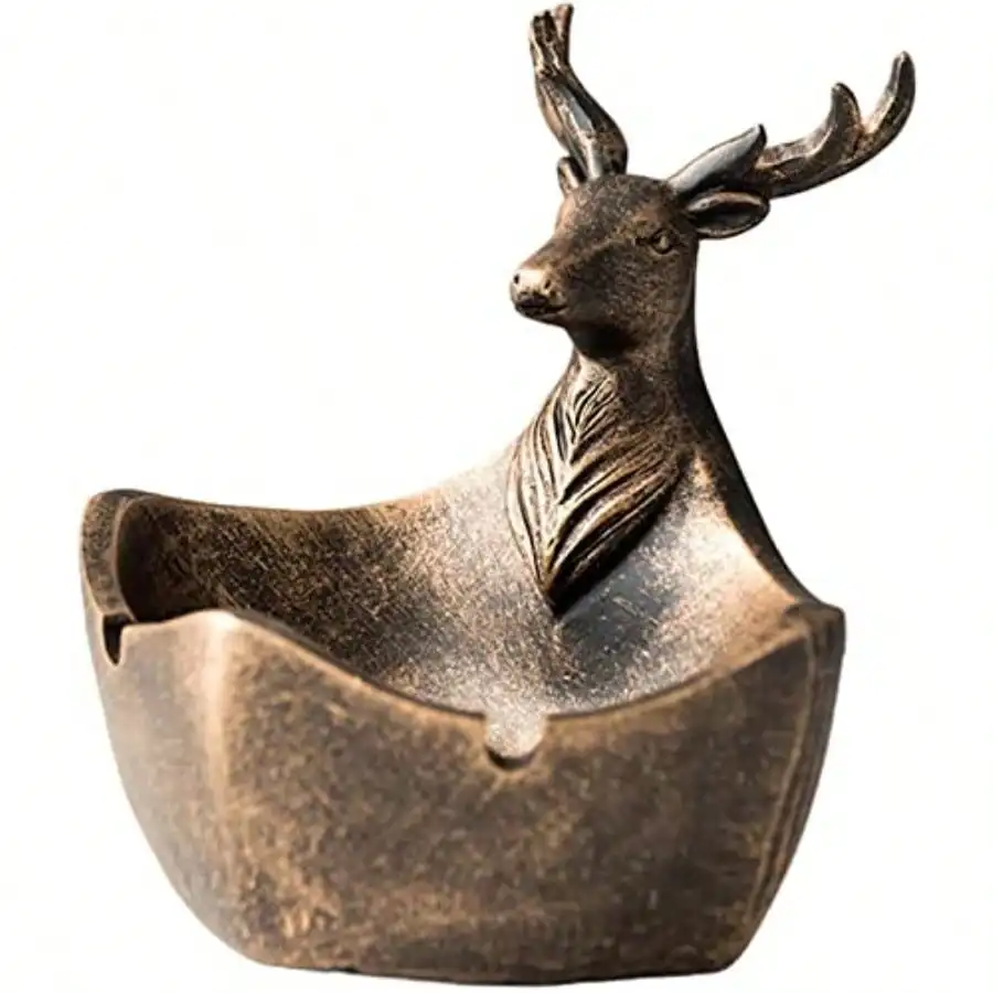 

Ashtray Deer Figurine Ashtray Holder For Office Home Decor - Copper