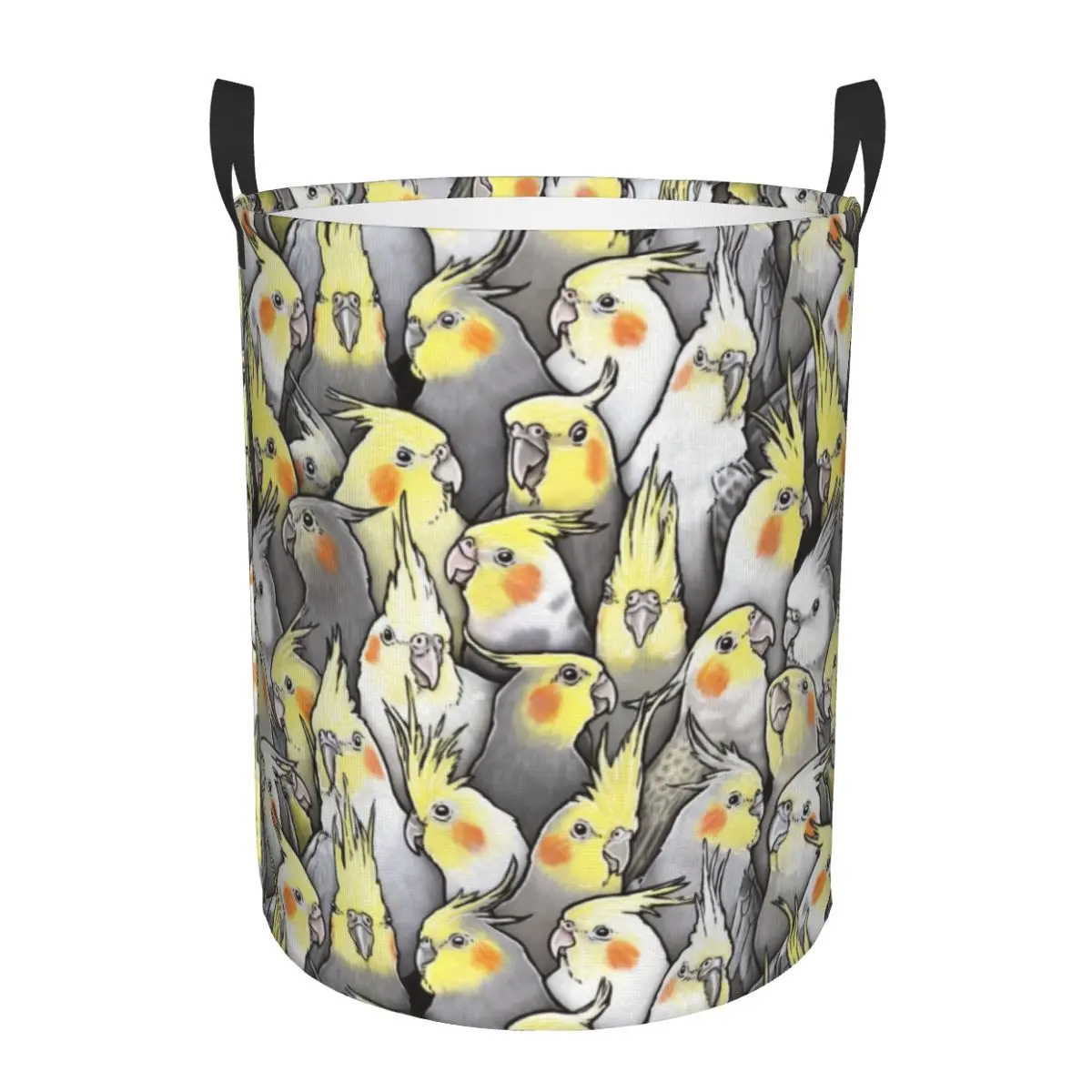 Custom Funny Cockatiels Galore Laundry Basket Collapsible Parrot Birds Toy Clothes Hamper Storage Bin for Kids Nursery