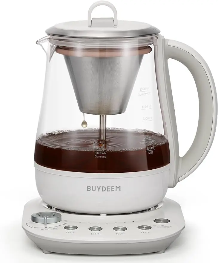 K1563 Tea Maker, Electric Kettle for Coffee and Tea Brewer with 6 Flavor Controls, 4 Temperature Settings, 8 Hours Keep