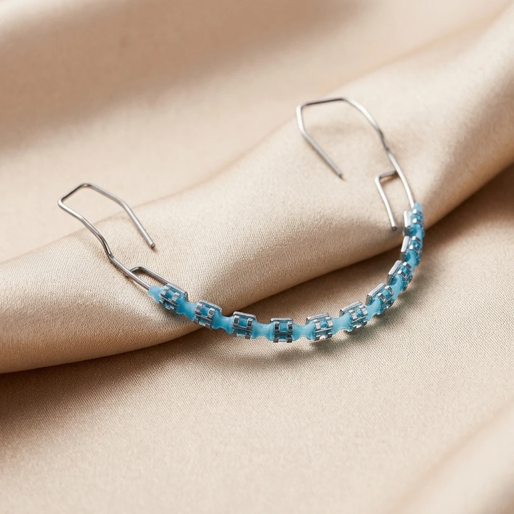 Icon Popular Teeth Ornament Adjustable Colored Metal Wire Dental Bracket Stylish Single Orthodontic Accessory CK1160