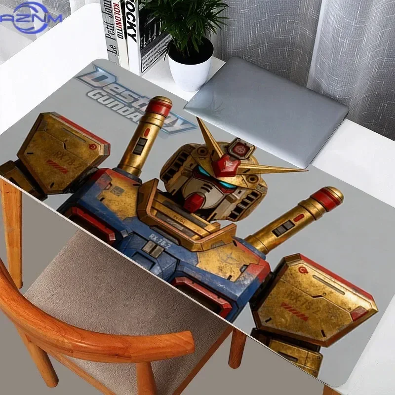 Gundam RX-78-2 Anime Mouse Pad, Rubber Non Slip Gaming Desk Mat, Vintage Gold Weathered Mecha HD Print Mouse Pad, Smooth Surface