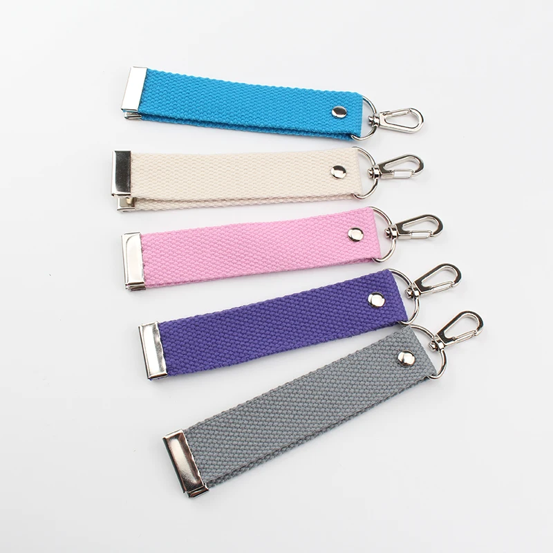 

Keychain Backpack Suitcase Pendant Gift Solid Color Cotton Strap Key Chain Men Women Car Key Straps With Clip KeyChains Keyrings