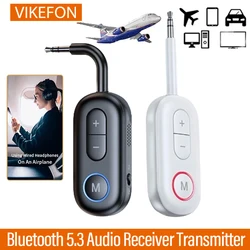 Bluetooth 5.3 Receiver Transmitter 3.5mm AUX Jack Airplane USB Dongle Wireless Audio Adapter for TV PC Headphone Car kit Speaker