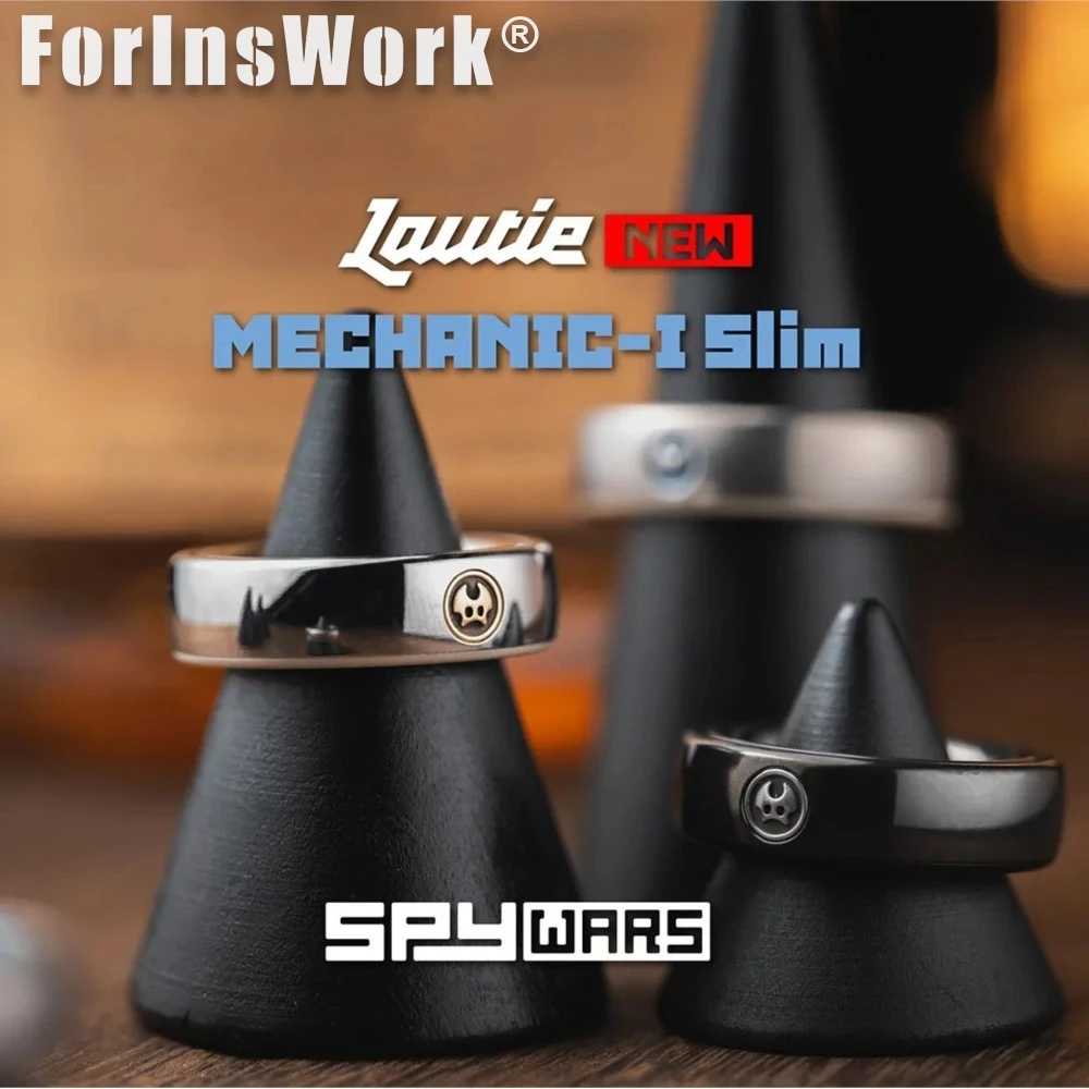 

LAUTIE Mechanic-I Slim Fidget Ring 18.5mm/20mm PEEK Track Spy Wars Series Traditional Ring Office Desk Accessories