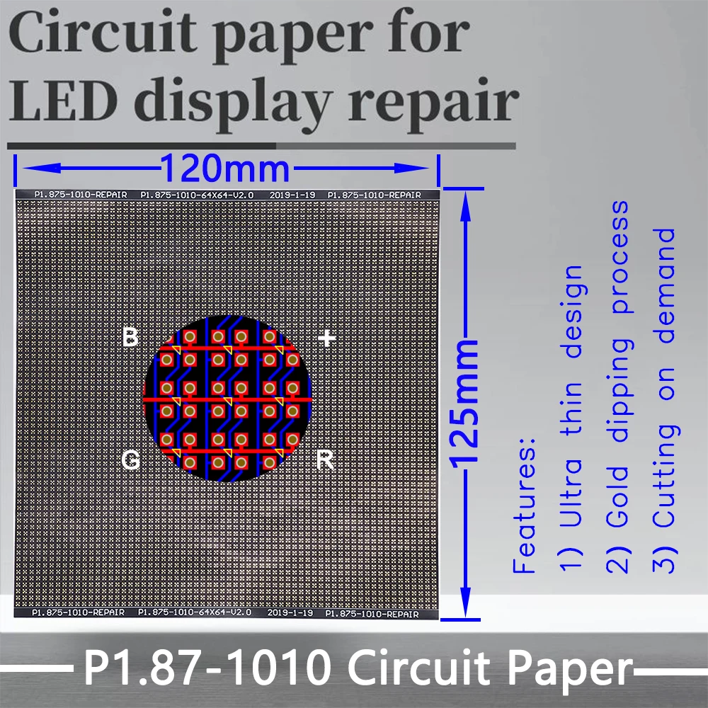 P1.875-1010-1212 Circuit Paper,120X125mm ,Used for repairing damaged PCB pads