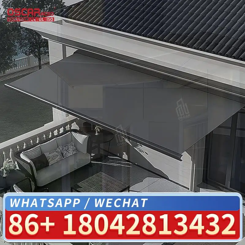 7m Length 4m Depth Full Box Design  Manual and Electric Patio Canopy Outdoor Sun Shade for Garden Porch Retractable Awning