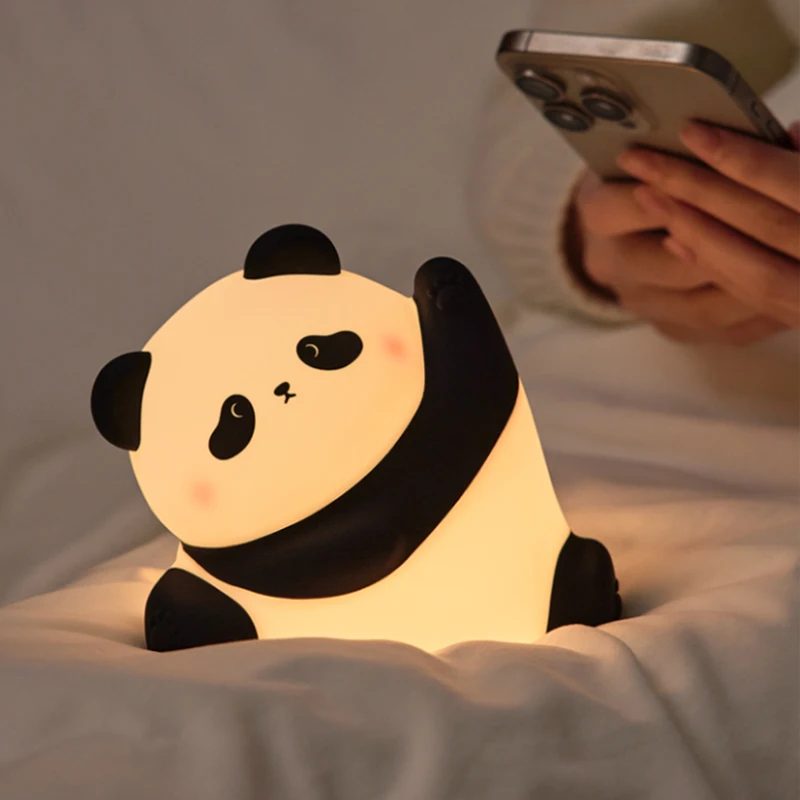 Cute Animal Silicone Night Light Patting Light, Rabbit Panda Octopus Robin Bird - for Room Decor, Gifts for Boys Girls Baby