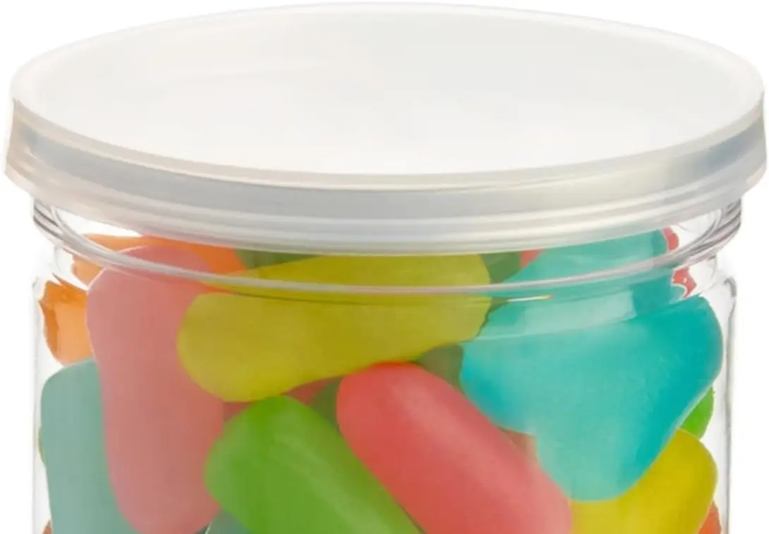 100pk Clear Beverage Can Plastic Lids - Snap on Lids for all    PET Cans (Plastic Lid) view 3