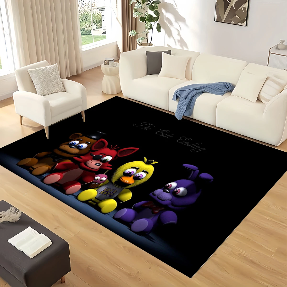 Classic Horror GAME F-FNAF Cartoon Large Carpet Rug for Home Living Room Bedroom Sofa Doormat Decor,Area Rug Non-slip Floor Mat