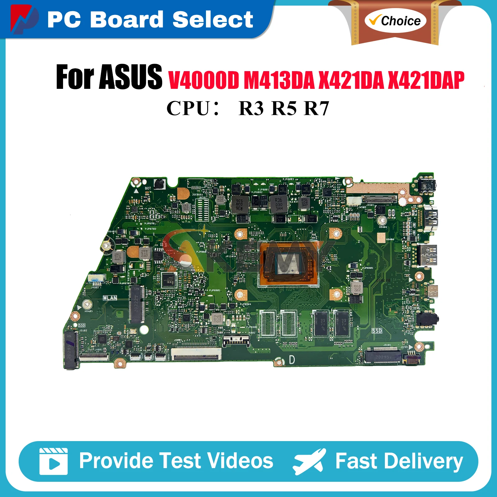

X421DA Материнская плата для ноутбука ASUS VivoBook V4000D X421DA X421DAP X421D M413DA Материнская плата с процессором R3 R5 R7 100% тест ОК быстрая доставка