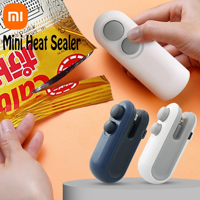 Xiaomi Mini Heat Bag Sealing Machine Package Sealer Bags Plastic Food Sealer Clip Bag Handheld Sealer Food Packaging Heat Sealer