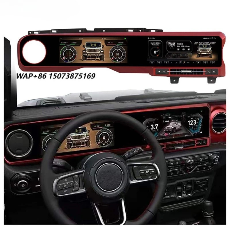 Daolutong Digital Dashboard Android Radio Screen Dual Screen Head Unit for Wrangler JL 2018-2022