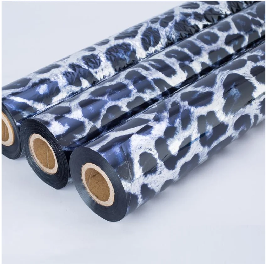 Folha de estampagem a quente com estampa de leopardo dourada e prateada elegante – perfeita para projetos de moda, embalagens e faça você mesmo