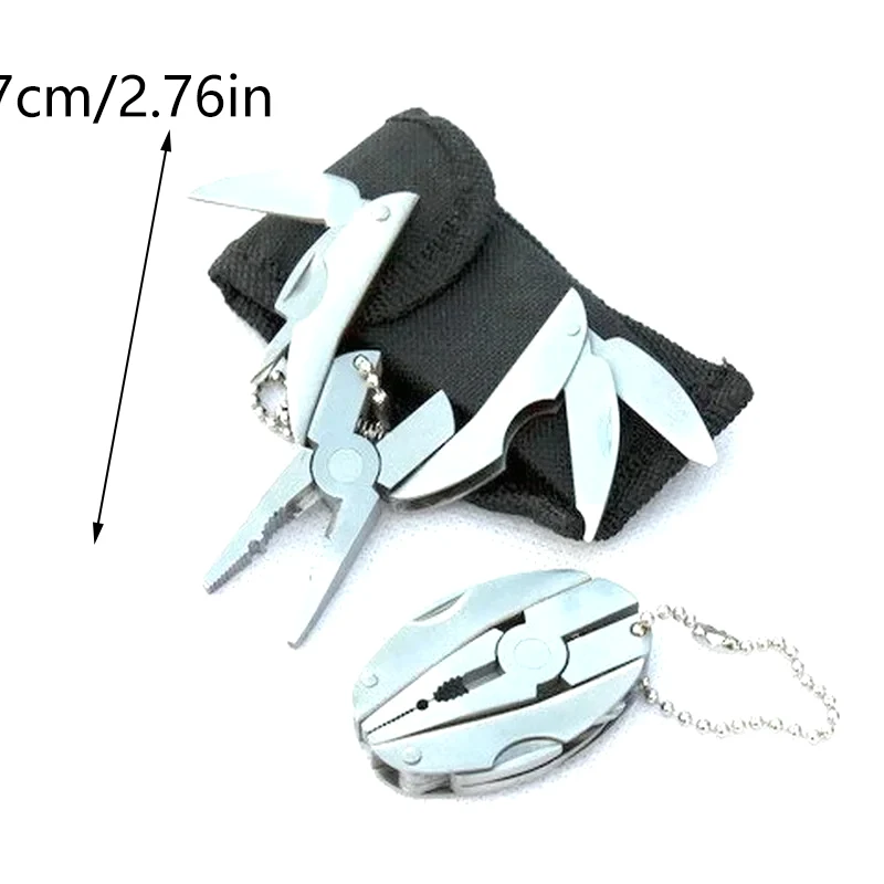 Edelstahl Mini-Multitool-Zange Schlüsselanhänger Tragbares Outdoor-Multitool mit Messer Schraubendreher Überlebens-Camping-Werkzeug – Detail 1