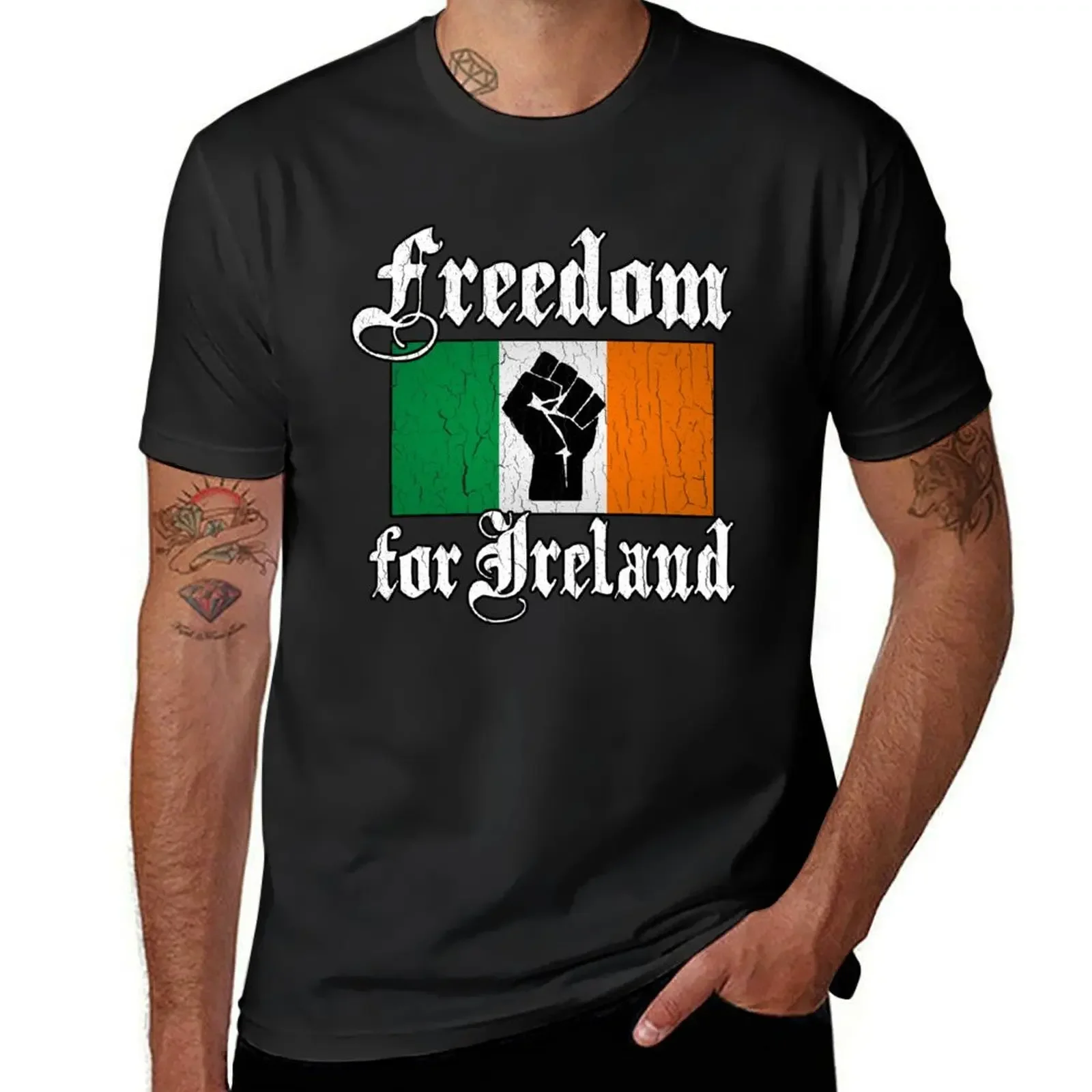 

Freedom for Ireland (Vintage Distressed Design) T-Shirt basketball graphic tees Short sleeve tee men t shirts high quality