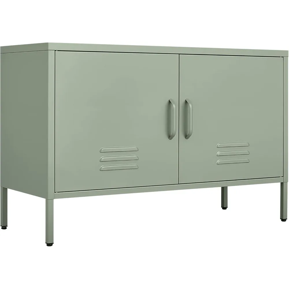 

Metal Storage Cabinet,Short TV Cabinet with Storage,Modern TV Stands for Bedroom,Classroom,Green
