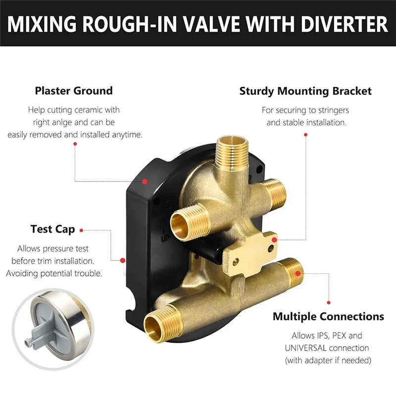 

BAAG-R22000-WS Integrated Shower And Diverter Valve For D 3-Setting Or 6-Setting Integrated Diverter Valve Trim Kit