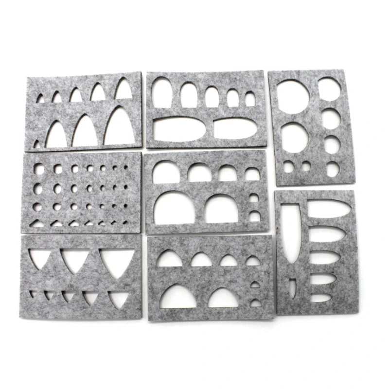 8pcs Wool Felt Mold Needle Felting DIY Craft Stencil Applique Handicraft Shaping Mould Sewing G5AB