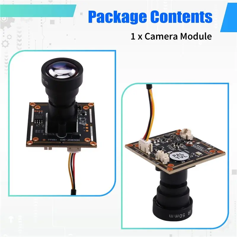 For DIY Microscope Telescope Car Camera Video Doorbell 1200TVL 5MP Analog CCTV Camera Module With 50Mm Lens PAL-A31R