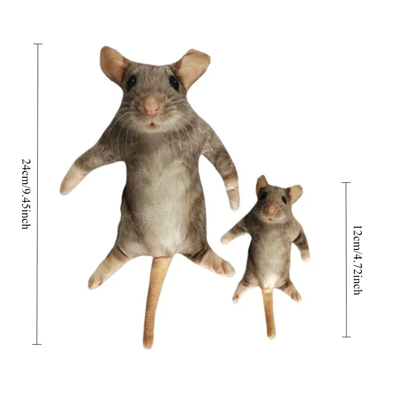 1Pc New Model of Simulated Rat and Rat Cat and Dog Entertainment Spoof Plush Doll with Skeleton Concave Shape Pet Toy
