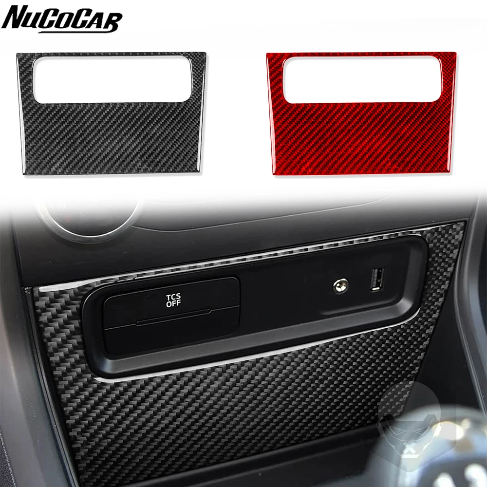 For Ford EcoSport 2018-2025 Carbon Fiber Central control Panel Trim Cover Car Accessories Interior Decorative Stickers