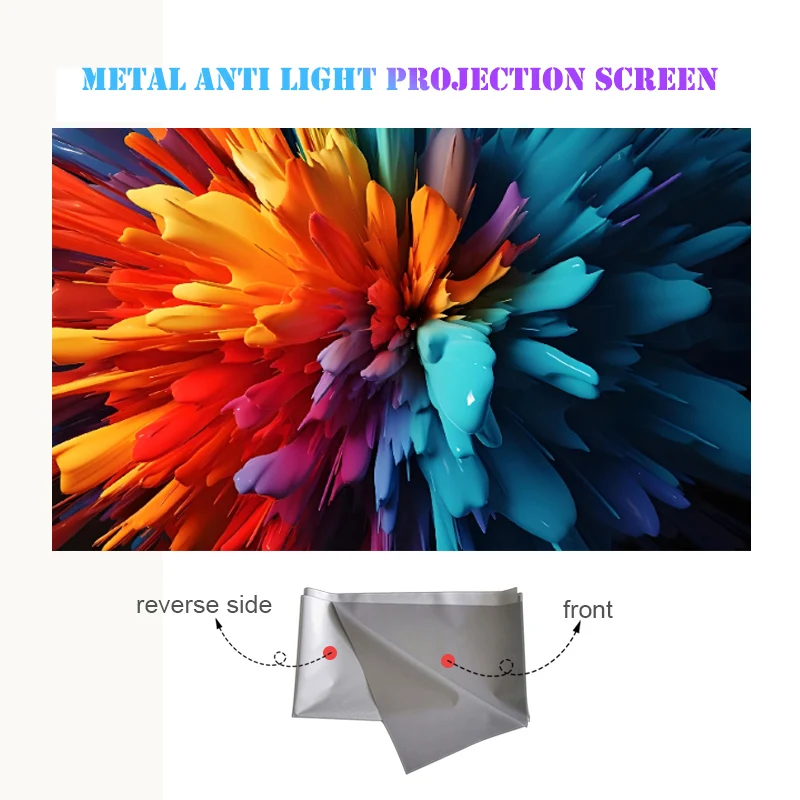 

Metal anti glare screen 60-120 inches, can be freely cut to size, easy to install with Velcro included, can folded easy carry