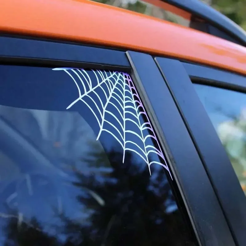 Halloween Gothic Spider Web Waterproof Vinyl Sticker Decal for Auto Window Bumper Motorcycle Laptop Glass Wall Decor Accessories