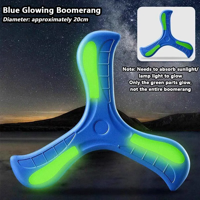 Boomerang Weicher Dreiflügeliger Kreuz-Boomerang mit Nachtlicht Outdoor-Spielzeug Fliegende Scheibe Interaktives Sportspielzeug für Erwachsene und Kinder Puzzle-Geschenk für Kinder