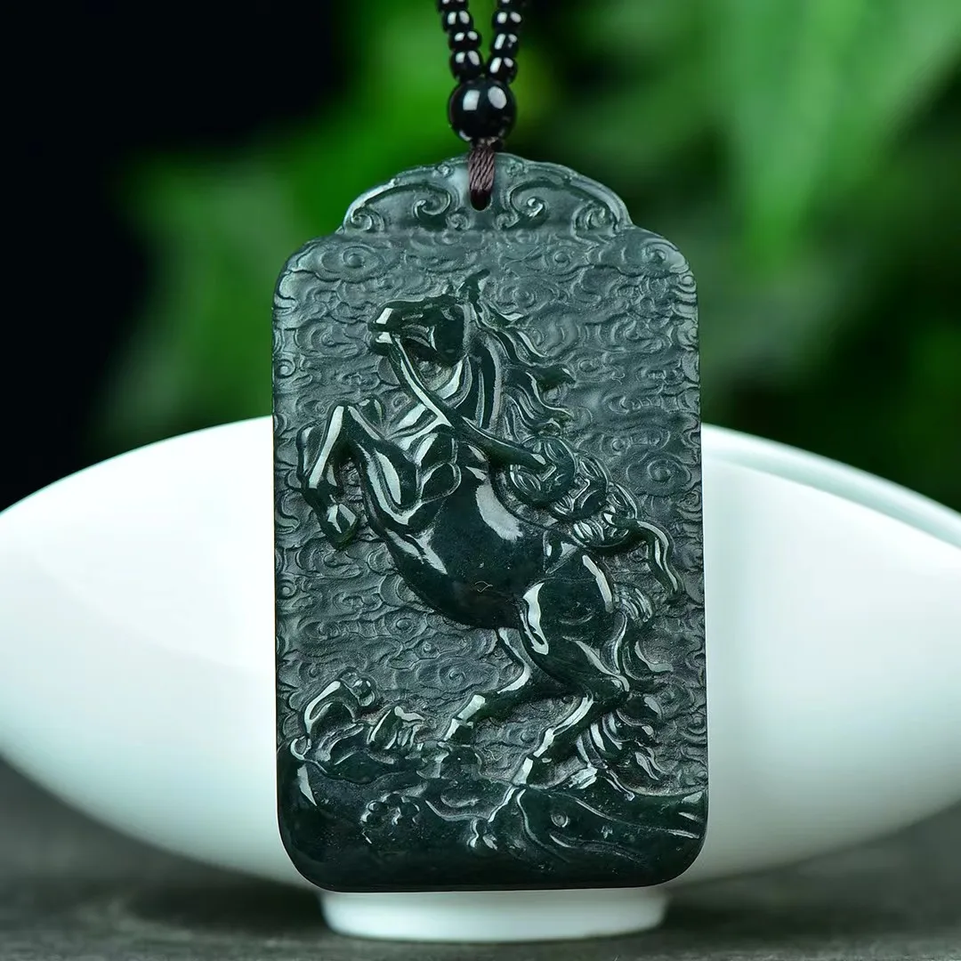 Exquisite Hetian Jade Sapphire Money Pendant Jewelry 8839#