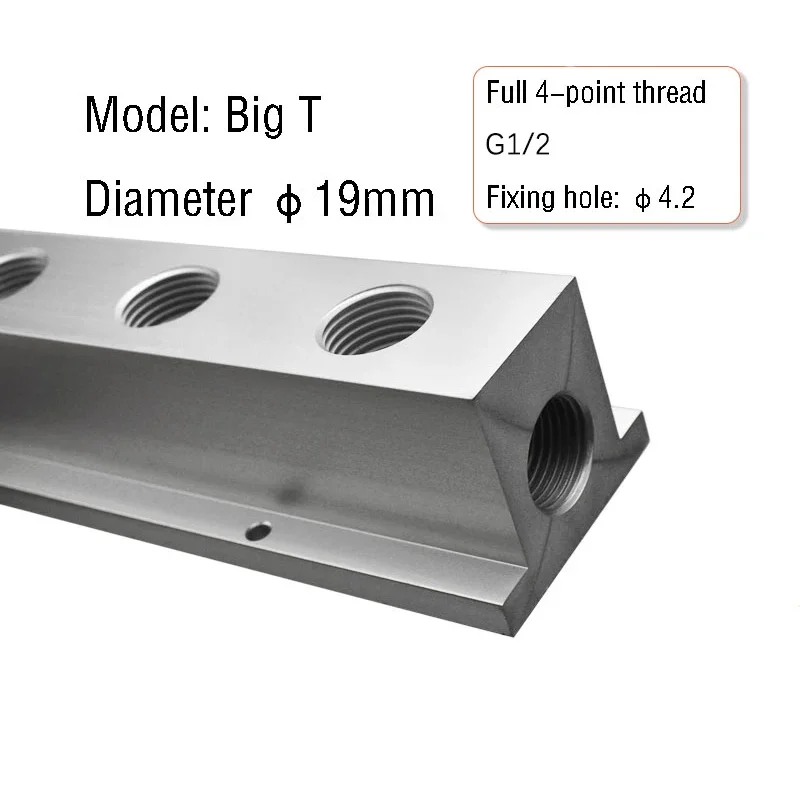 HLH G1/2 T-Type Diverter Row Thickened Pneumatic Distributor Water And Air Discharge Shunt Block Divider Exhaust Pipeline Valve