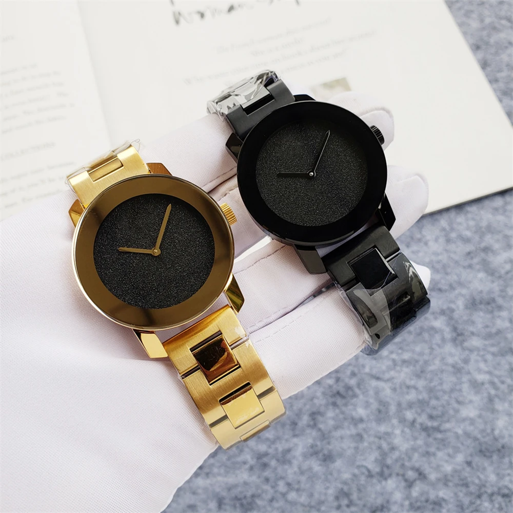 Brand Wrist Watches Classic Women Girl 36mm High Quality Stainless Steel Metal Band Quartz Clock M13