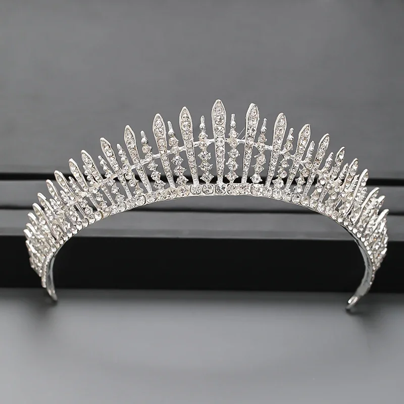 Zilveren Kleur Kroon En Tiara Haaraccessoires Voor Vrouwen Bruiloft Accessoires Kroon Voor Bruids Kristal Strass Tiara Diadema