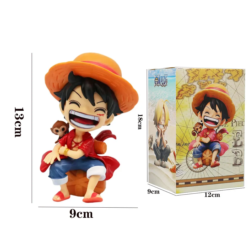 One Piece Handheld Luffy Solon Sitting Q-Version Trendy Play Cartoon Anime Desktop Car Ornament Peripheral Gifts