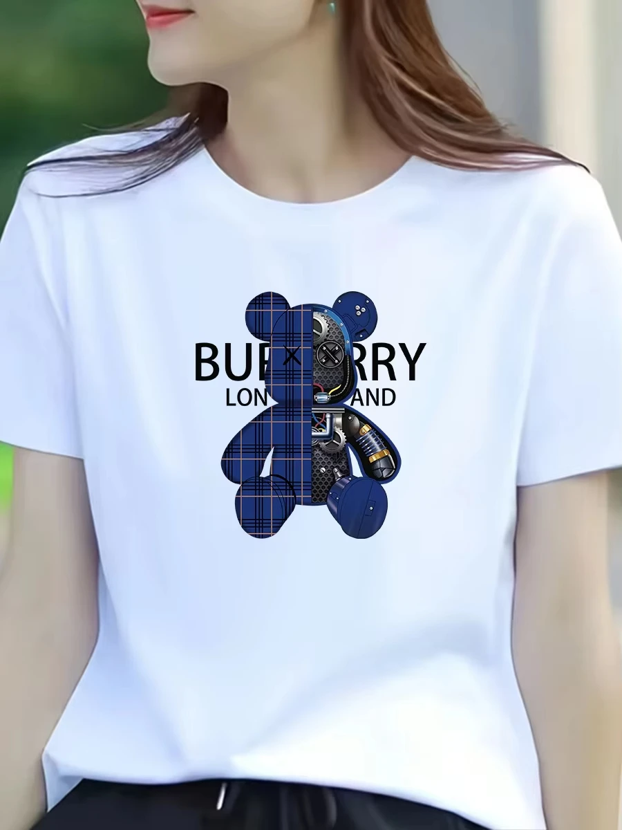 

Весна/Лето 2026 Женская повседневная футболка Harajuku Дизайнерский стиль 21 века Роскошная женская футболка Модная футболка