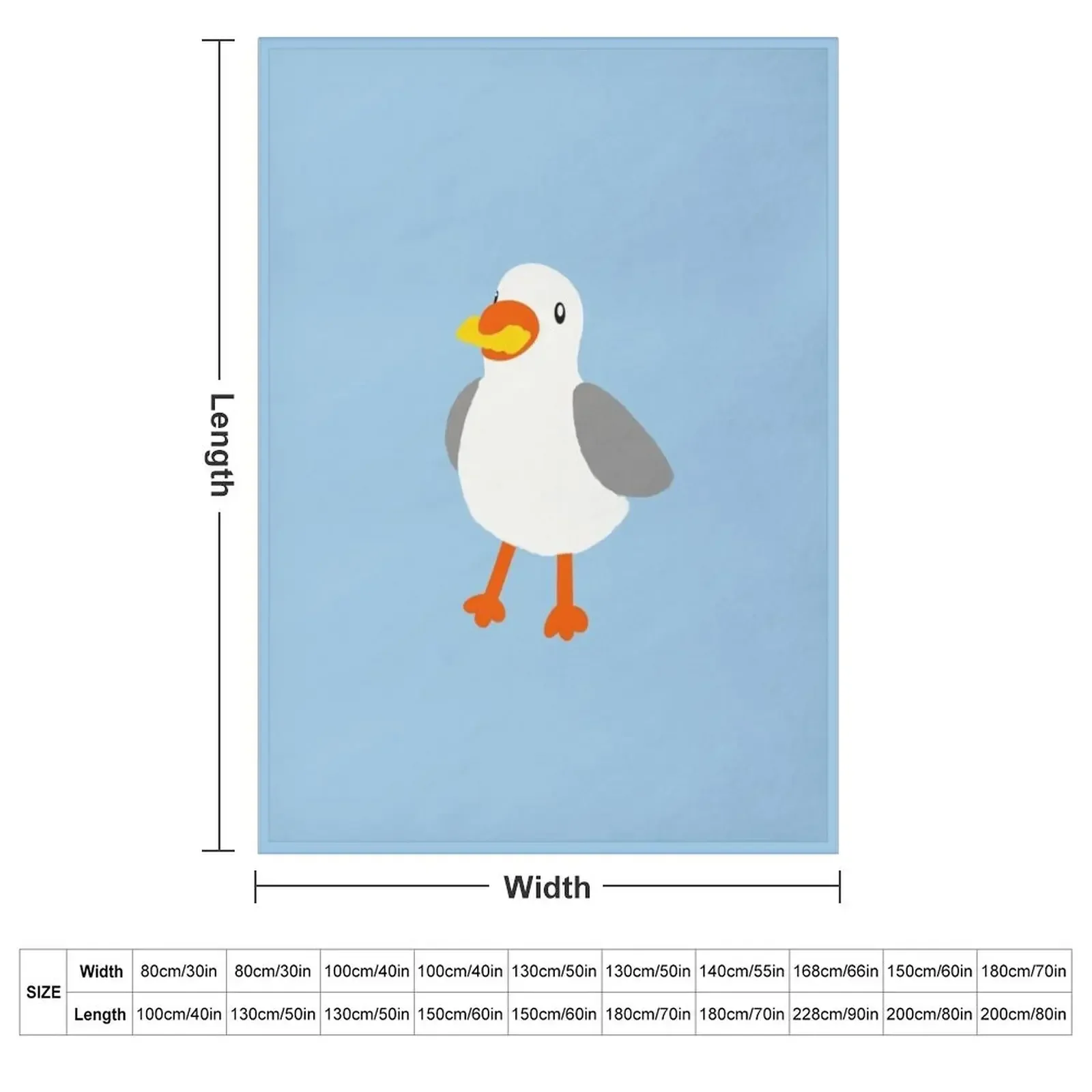 Seagull With A French Fry Throw Blanket couch cozy soft plush fuzzy picnic outdoor blanket