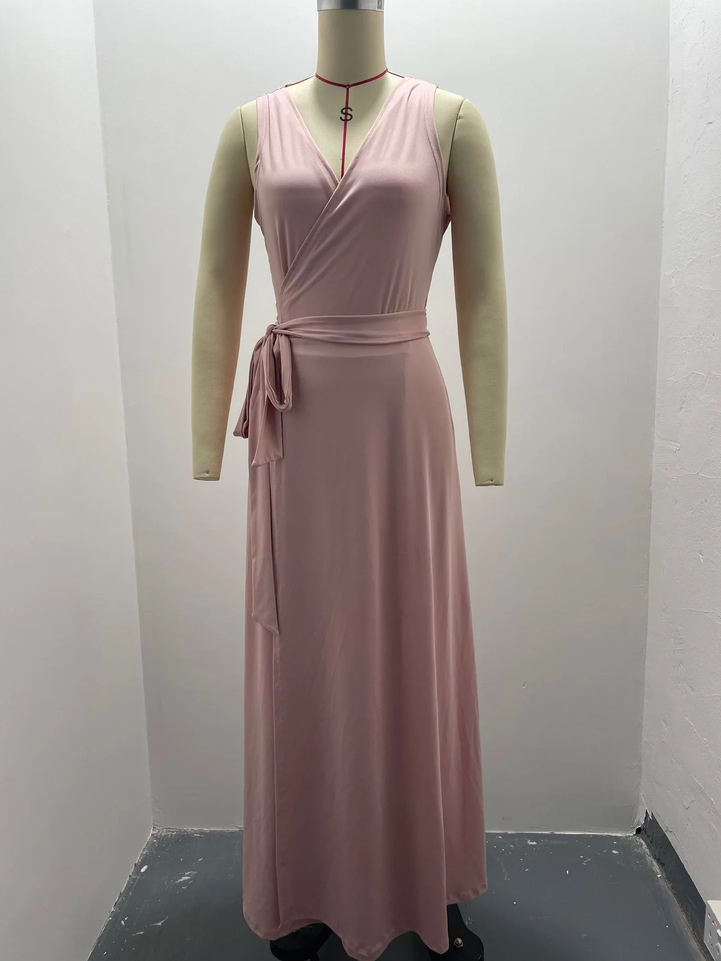 2025 sommer Neue Mode frauen Kleid Tie-neck V-ausschnitt Lange Abendkleid Kleid für Frauen Party Gala – Detail 2