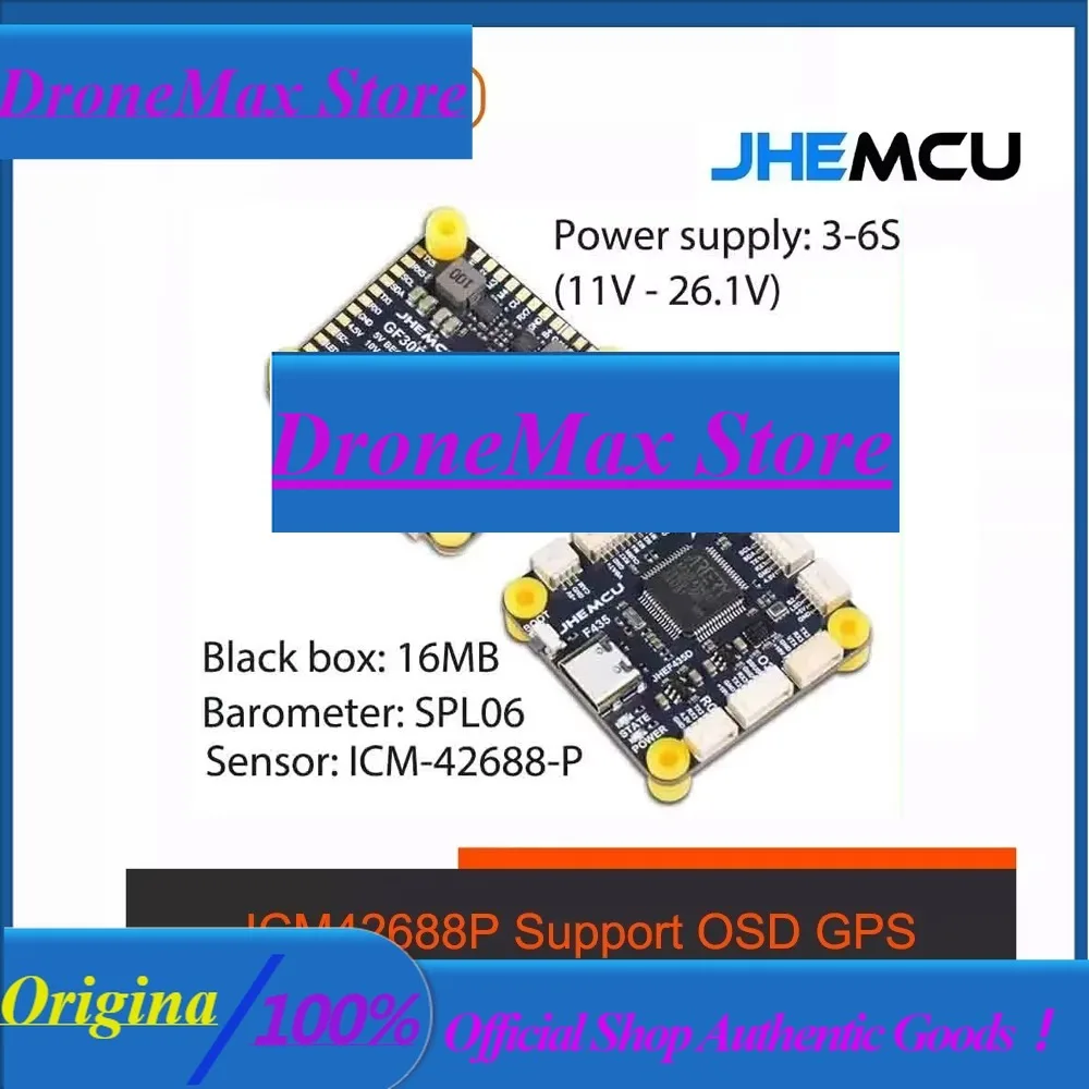 DroMaJHEMCU ICM42688P Support OSD GPS With Black Box 16MB Barometer BEC 3-6S For FPV Freestyle Drone RC GF30F43 Flight Controlle