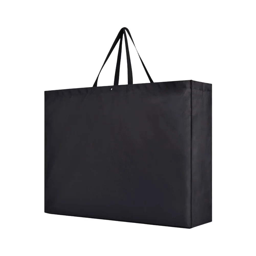 Waterproof For Moving Tote Bag Oxford Fabric Spacious Interior Reinforced Handles 68x19x50cm up to 98x19x59cm Black Color