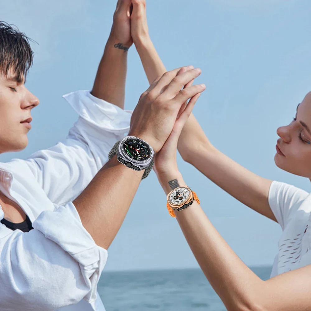 Bling Case for Samsung Galaxy Watch 7 Ultra 47mm Diamond Bumper With Hollow PC Protective Cover for Samsung Galaxy Watch 7 Ultra