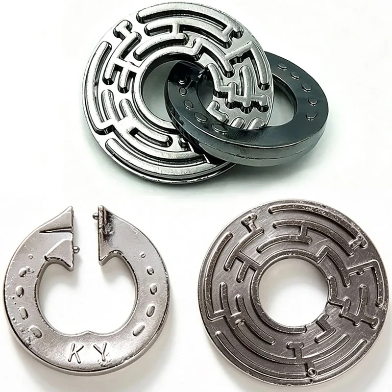 Maze Lock Brain Teaser Puzzles Magic Mind Challenge Unlock Interlocking Games IQ Smart Logic Test Toys Kids Educational Gifts