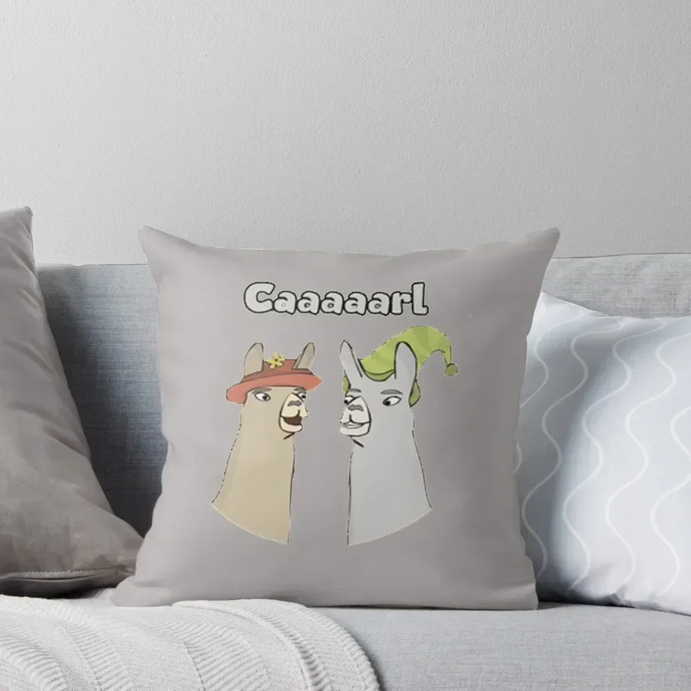 

Llamas with Hats - Caaaarl Throw Pillow Cushion Covers For Living Room Marble Cushion Cover Christmas Pillowcase pillow