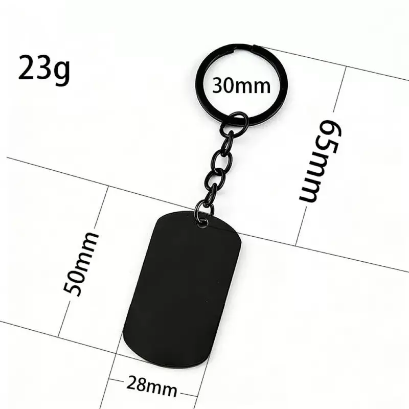 10 Pieces, 22x36mm, 24x40mm, 28x50mm Classic Mirror Polished Stainless Steel Keychains, Support Laser Engraving