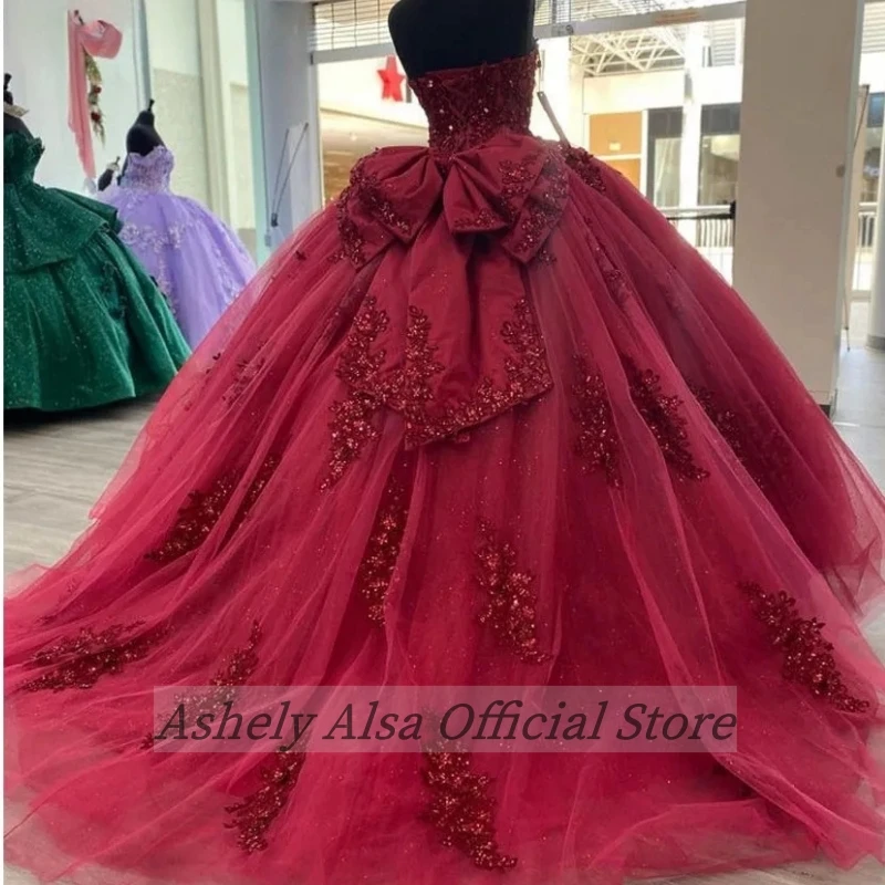 Vestidos de quinceañera de color rojo oscuro hechos a medida, vestido de baile con apliques de encaje, vestido dulce 16, ropa para fiesta de graduación, 15 vestidos de xv para niñas